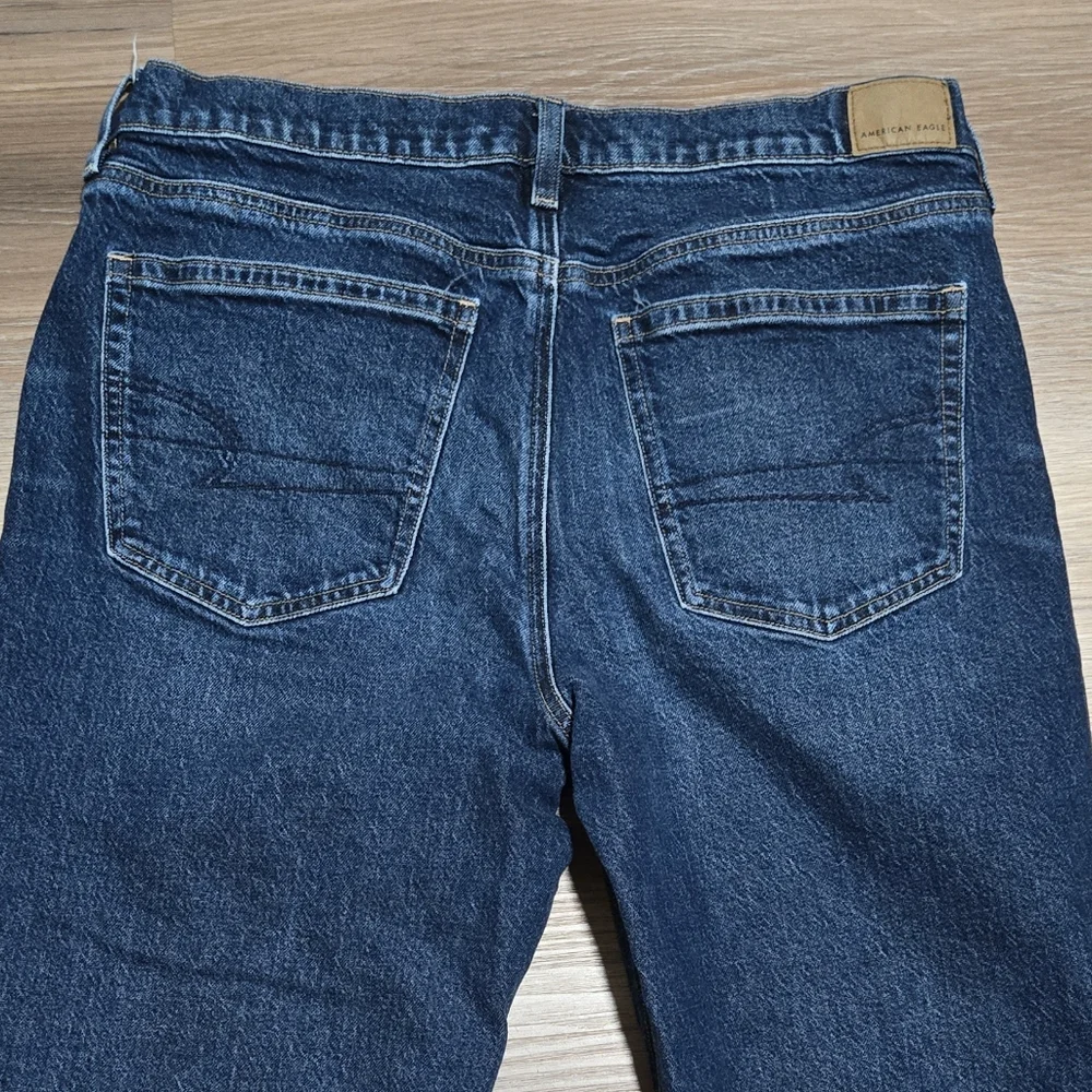 American Eagle Super Hi-Rise Ankle Straight Dark Wash Jeans Size 14 - Picture 4 of 12